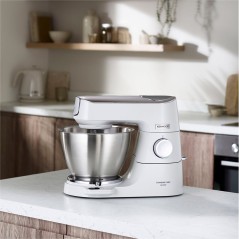 Kenwood Titanium Chef Baker KVC65.001WH - 5L Kitchen Machine in White/Champagne Cream - Perfect for Baking and Culinary Excellen